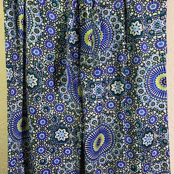 BANANA REPUBLIC Pants 10 Boho‎ Wide Leg Waist Tie Belt Geometric Pattern Pockets - Picture 6 of 14